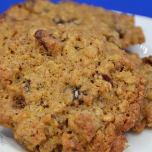 three cookies on a plate