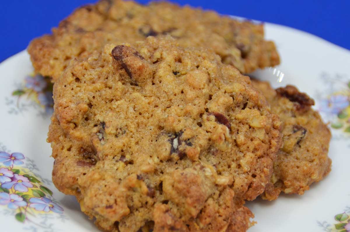 three cookies on a plate