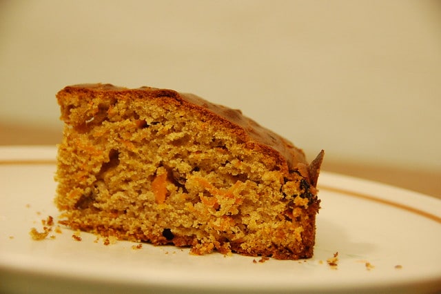 Piece of Carrot Cake on Plate