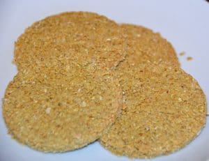 four oatcake biscuits on a plate