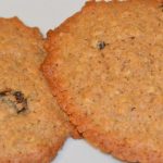 two oat and raisin biscuits