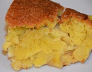 portion-eves-pudding. Cooked apples with sponge on top