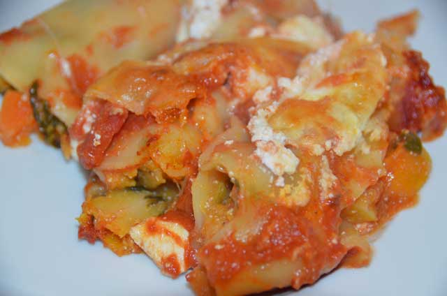 cannelloni portion on white plate
