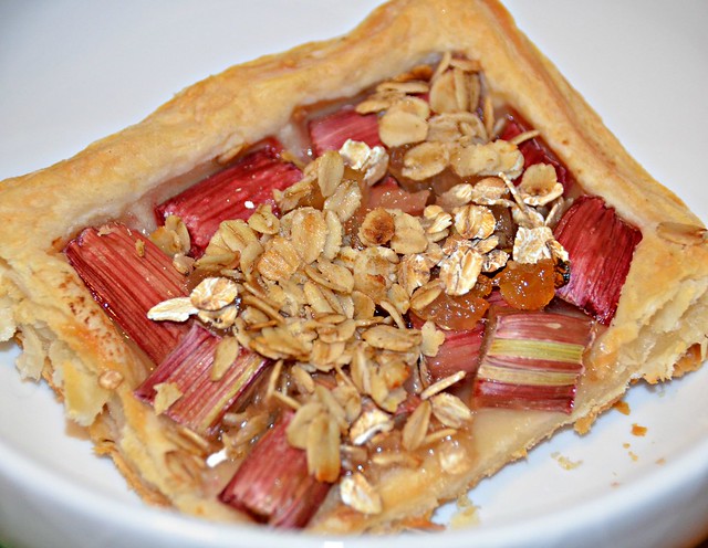 Slice of rhubarb tart