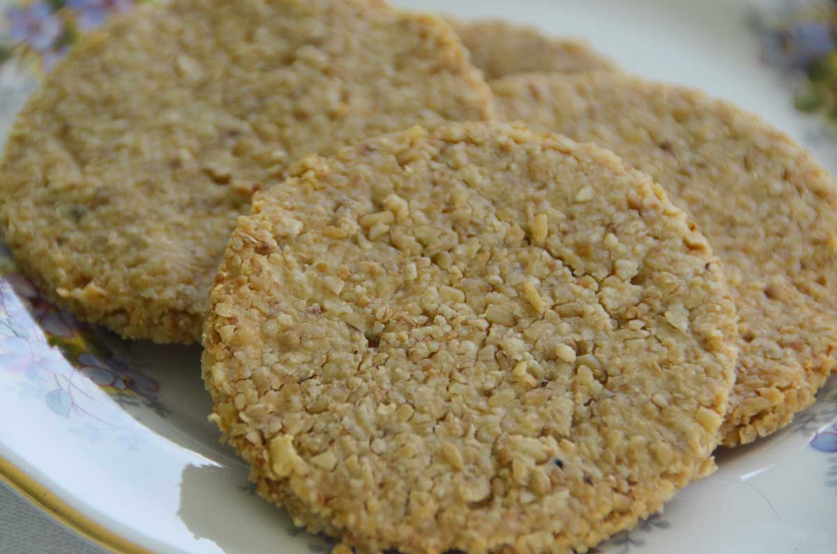 cheese oatcakes on a plate